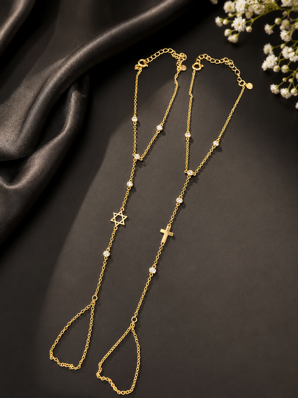Gold Dipped Star of David Hand Chain