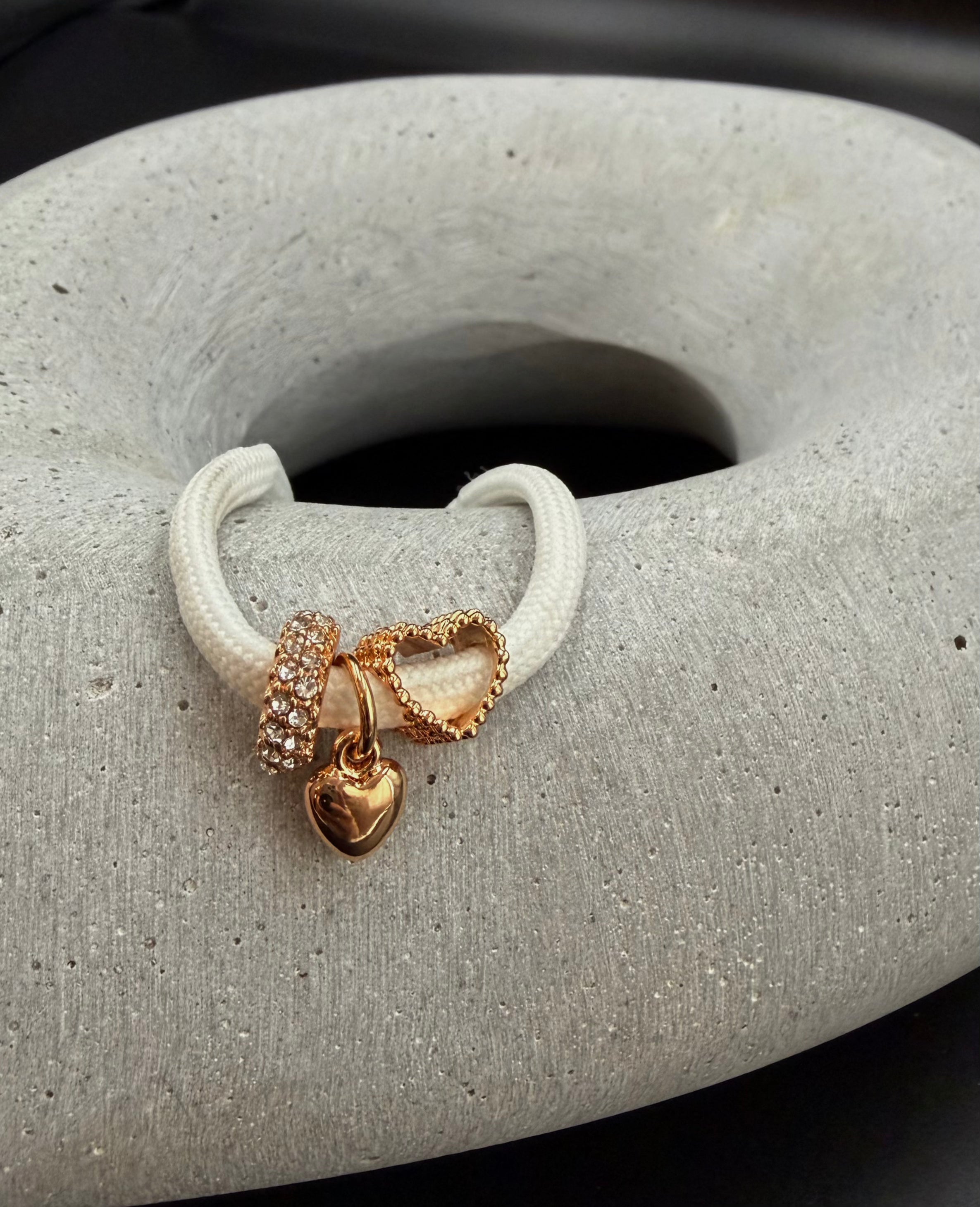 Dangling Golden Heart Shoelace Charm