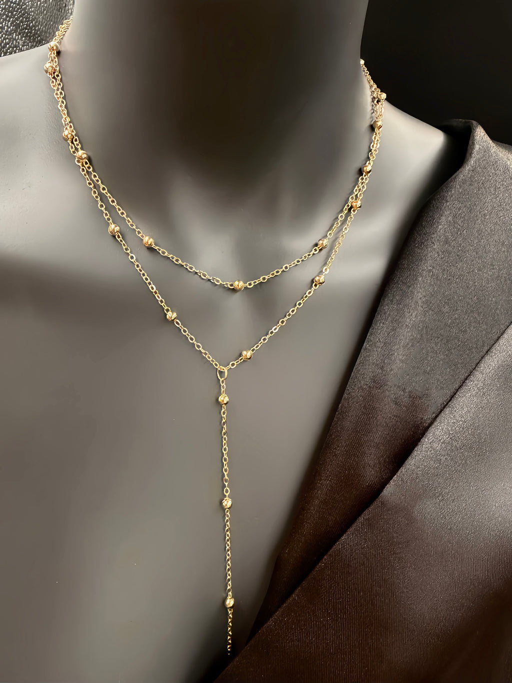 Doubled Up Lariat Drop Necklace
