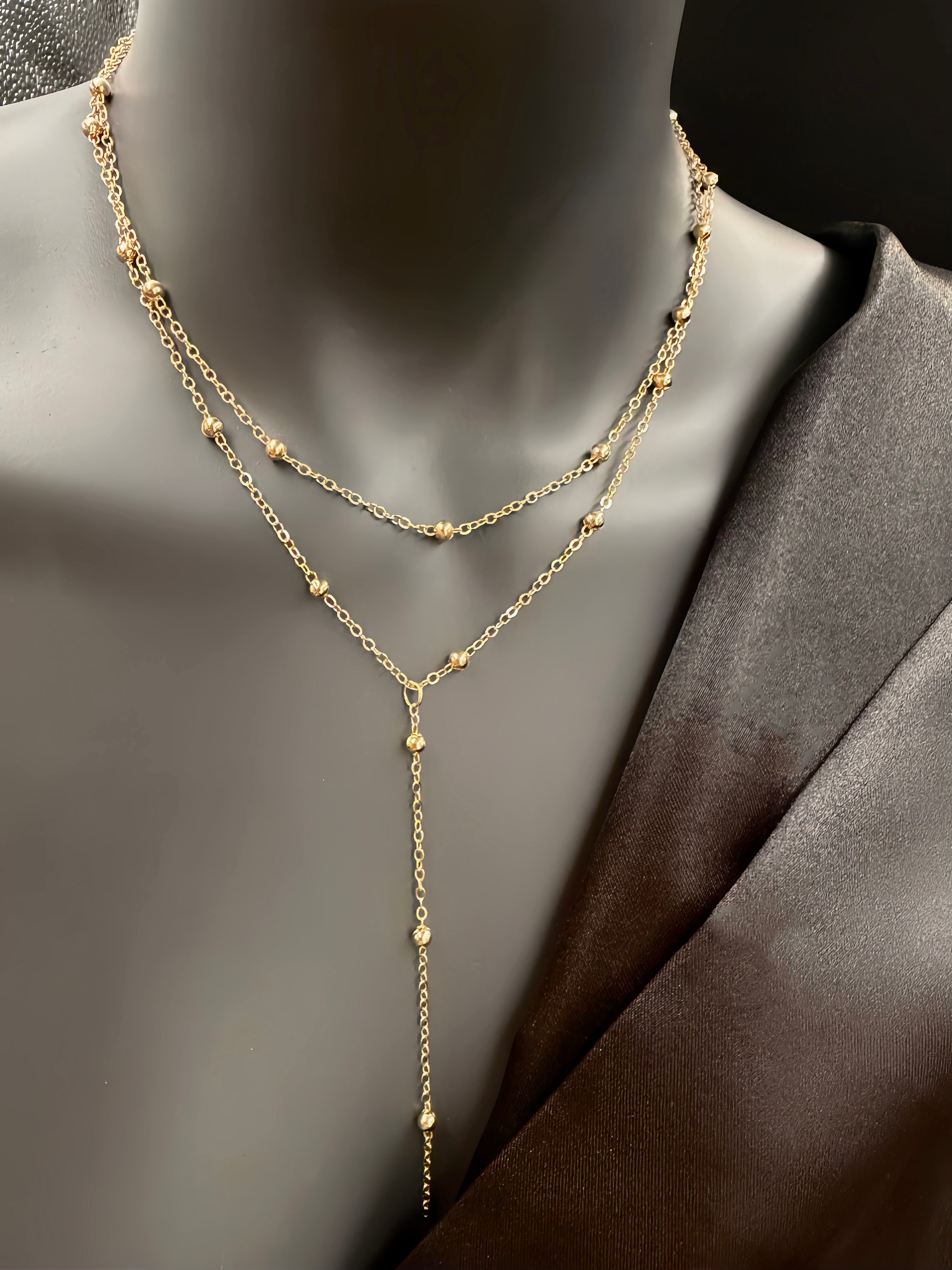 Doubled Up Lariat Drop Necklace