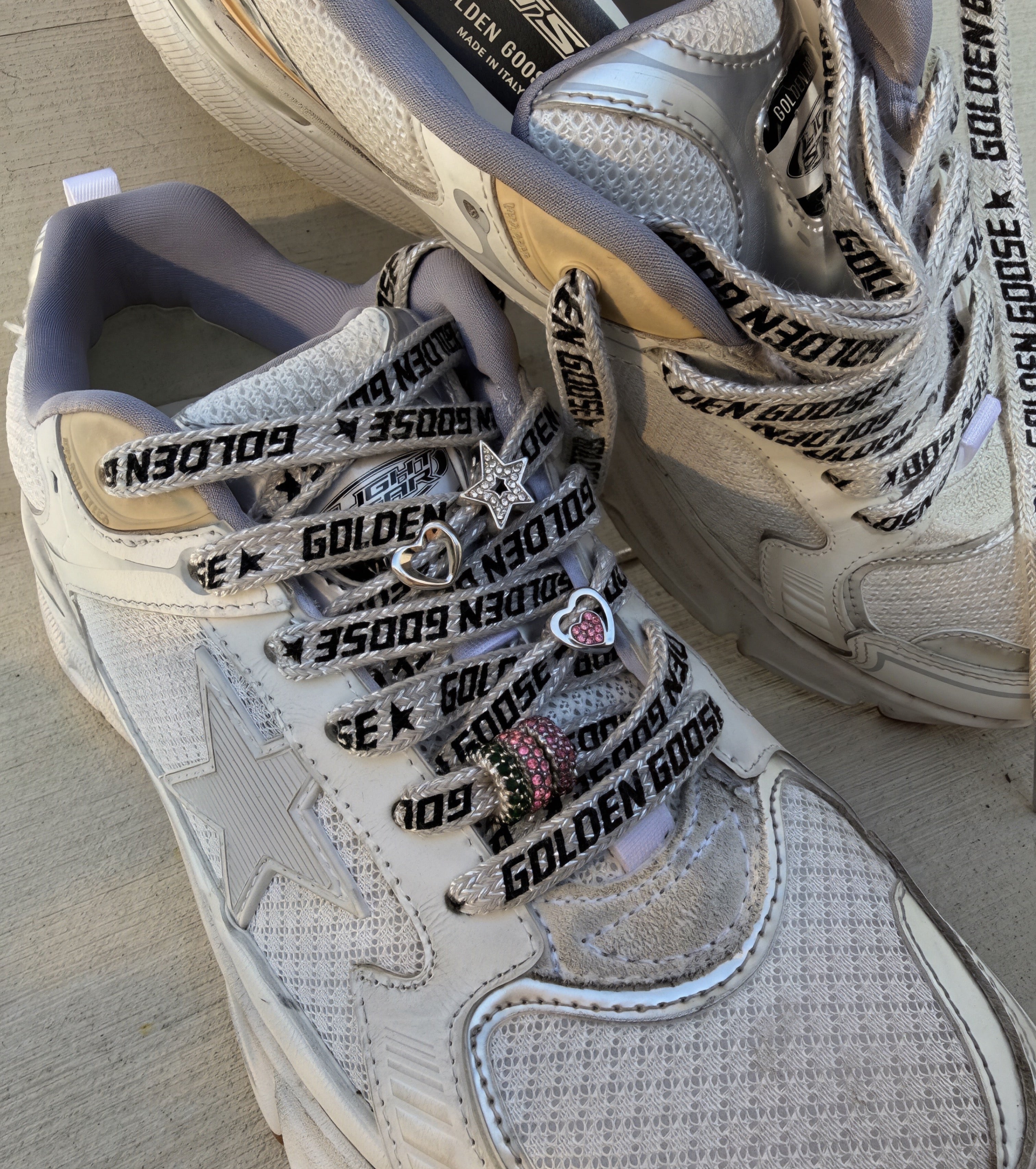 Double Heart Shoelace Charm