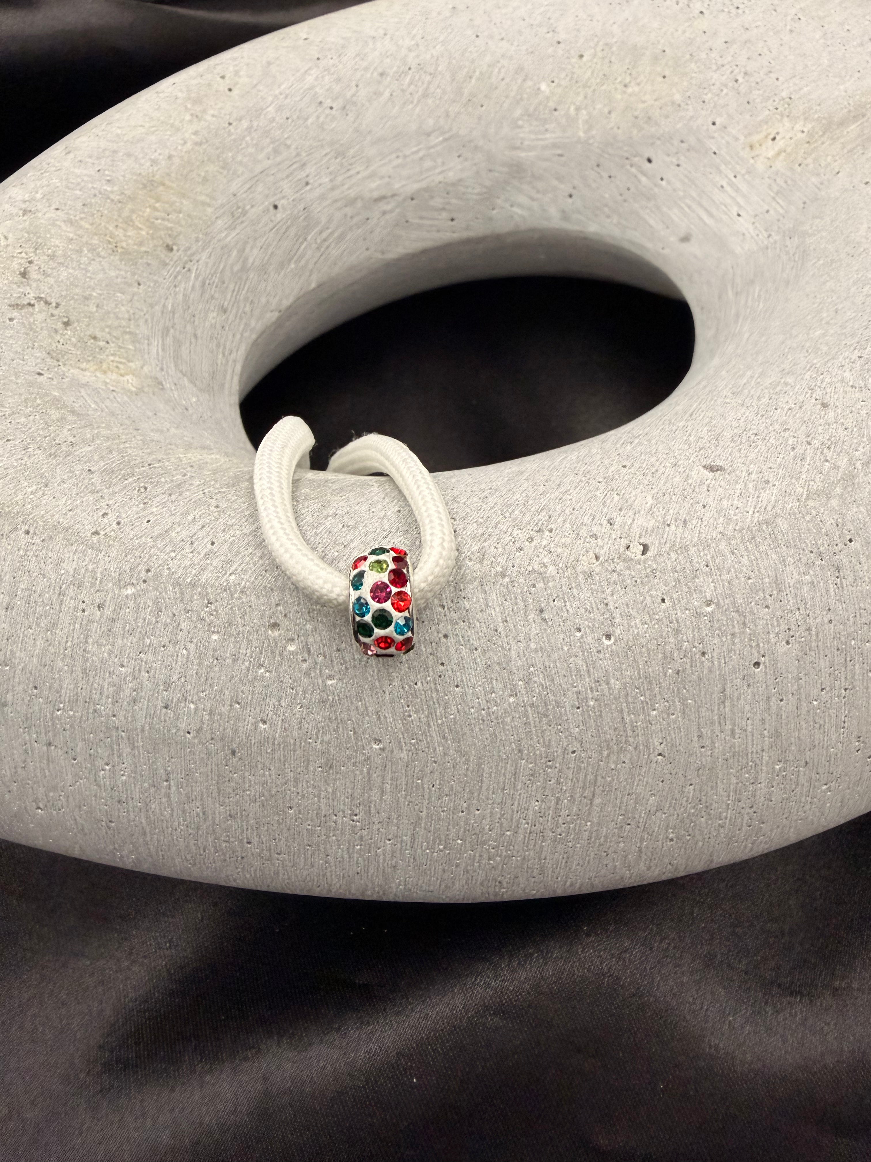 Multi-Color Ceramic Crystal Shoelace Charm