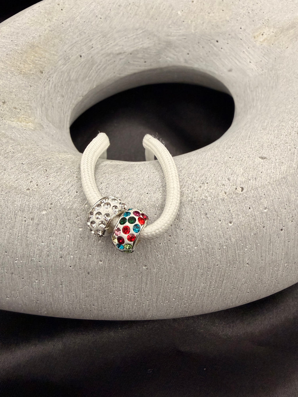 Multi-Color Ceramic Crystal Shoelace Charm