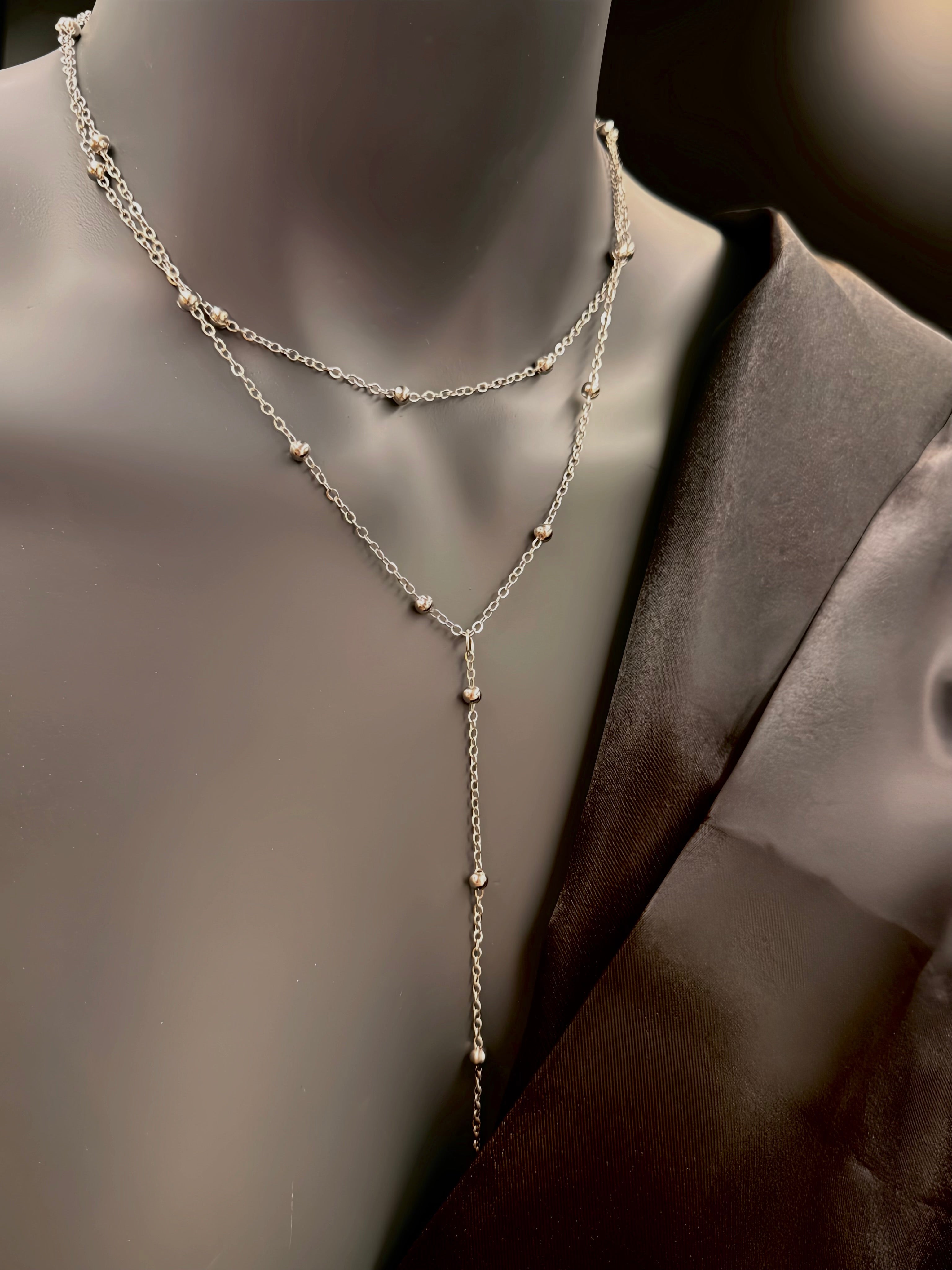 Doubled Up Lariat Drop Necklace