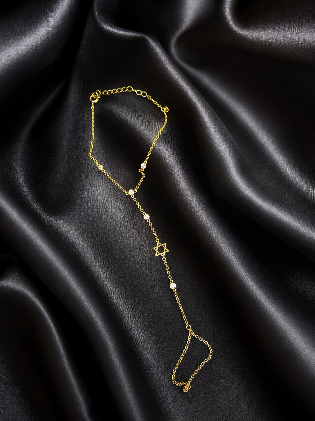 Gold Dipped Star of David Hand Chain