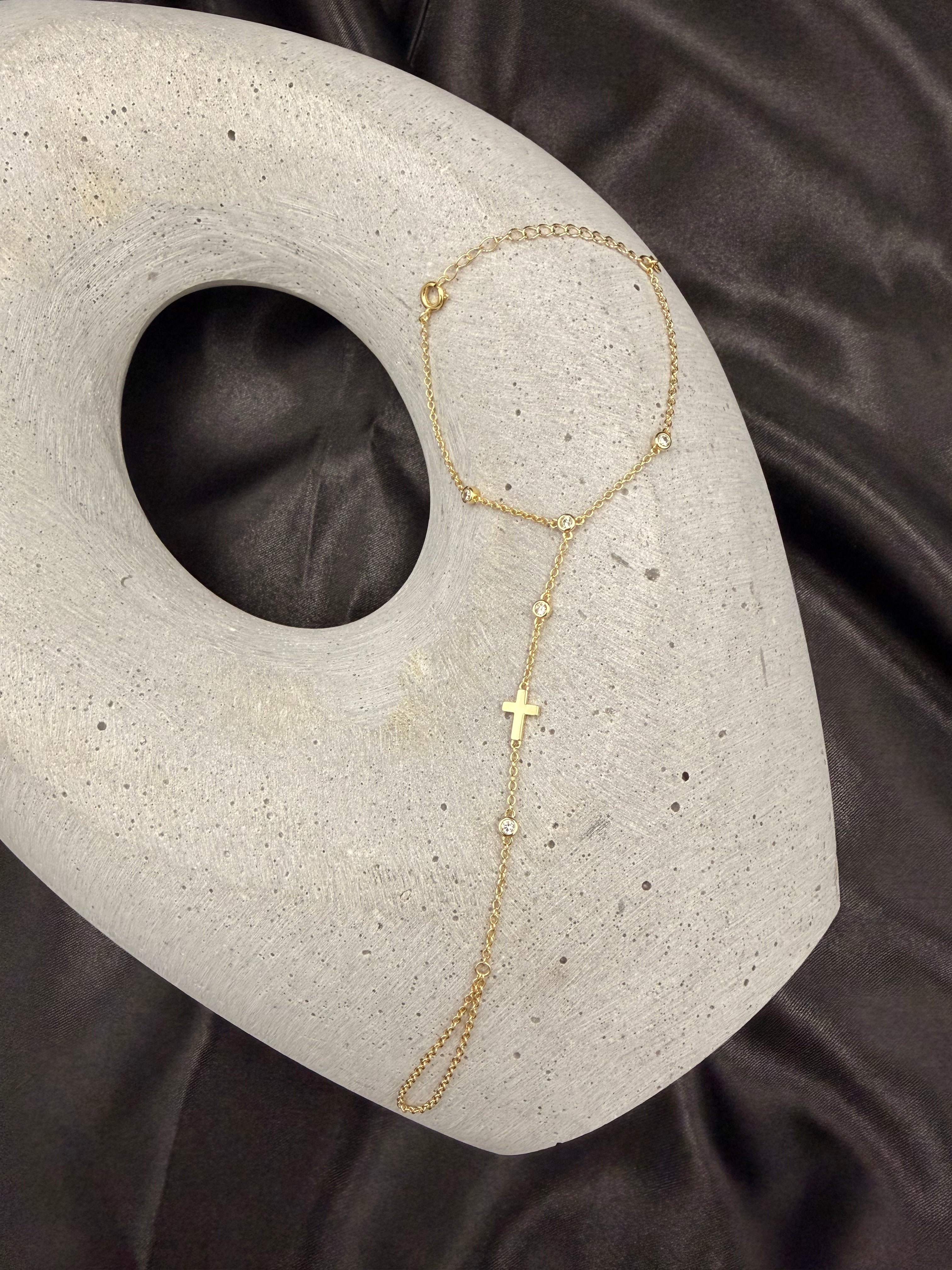 Gold Dipped Cross Hand Chain