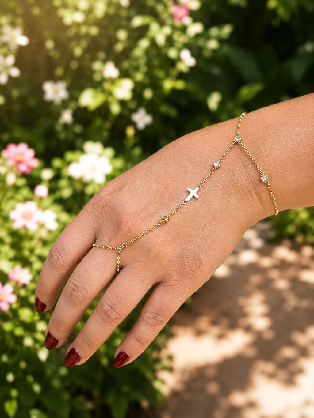 Gold Dipped Cross Hand Chain